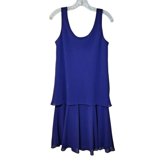 Patra Size Large Blue Sleeveless Dress Made in Korea Vintage No Jacket Preowned - Picture 3 of 6